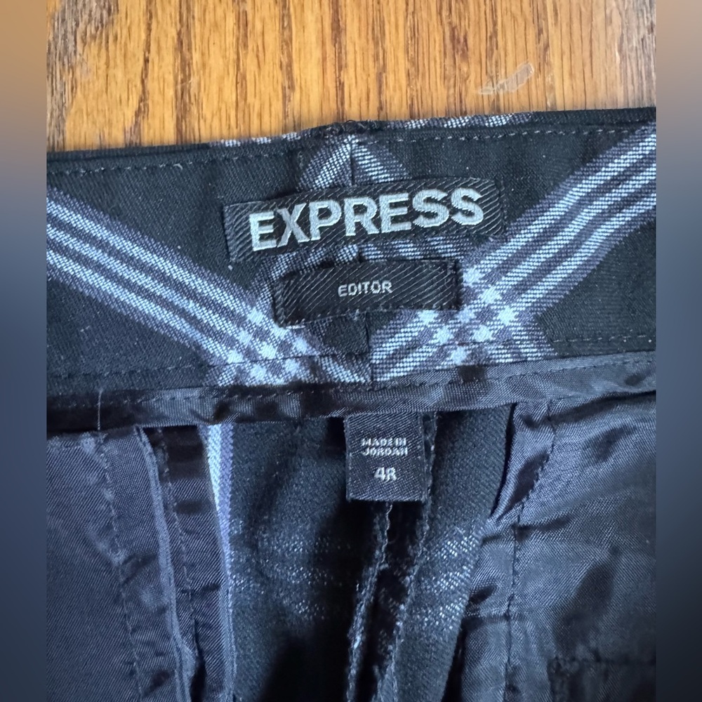 Express “Editor” Black and White Plaid Pants Slacks Size 4R - Picture 4 of 12